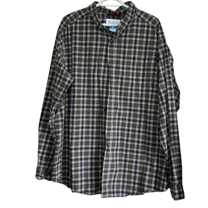 Columbia men’s‎ shirt plaid button down shirt size 1X green long sleeve